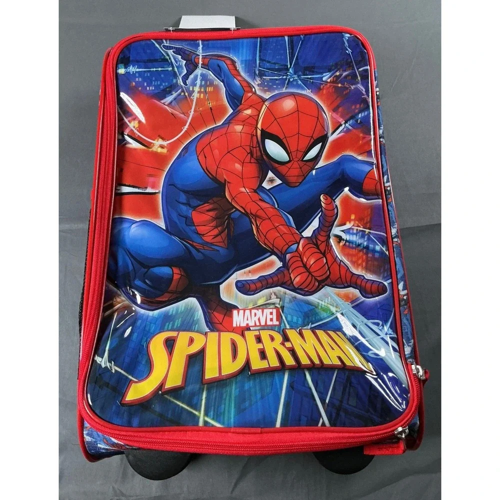 Marvel Spider-Man 18 Inch Rolling Luggage Kids Suitcase Blue Red Bioworld NEW